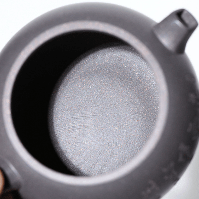 Yixing Zisha Teapot [Yuhuan Pot] (Qinghua Duan Ni - 230ml) - YIQIN TEA HOUSE | yiqinteahouse.com | 200-300ml, teapot, teaware, zisha teapot