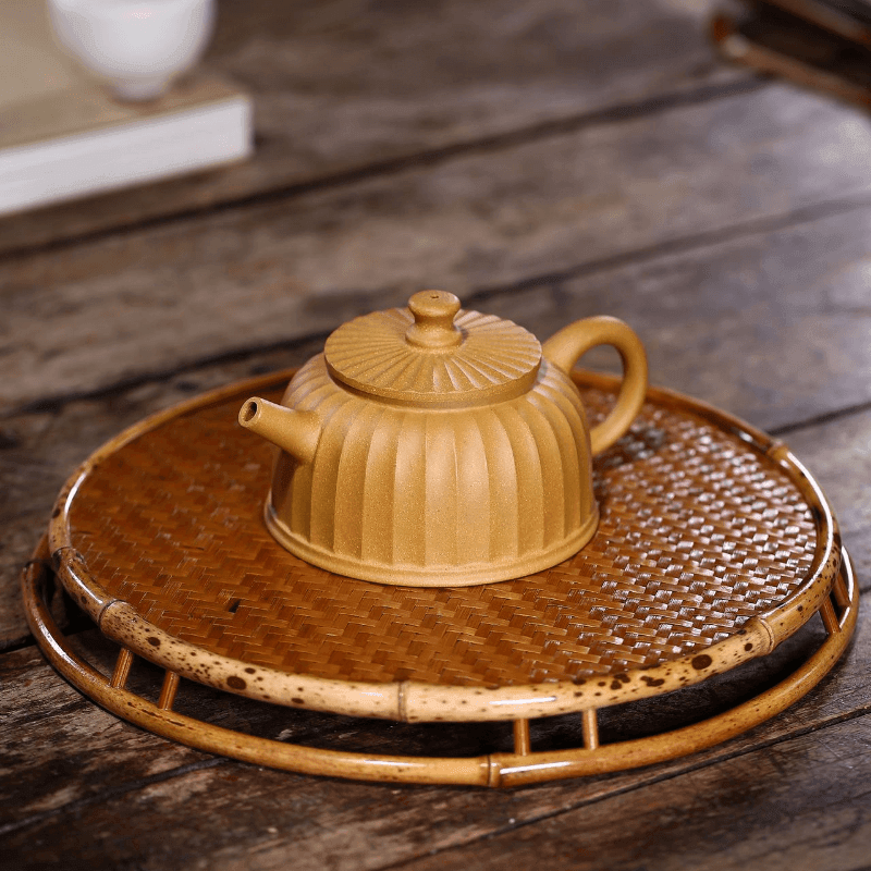 Yixing Zisha Teapot [Zhong Kui Pot] (Huangjin Duan Ni - 220ml) - YIQIN TEA HOUSE | yiqinteahouse.com | 200-300ml, teapot, teaware, zisha teapot