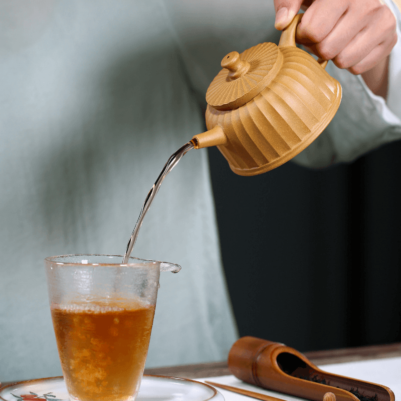 Yixing Zisha Teapot [Zhong Kui Pot] (Huangjin Duan Ni - 220ml) - YIQIN TEA HOUSE | yiqinteahouse.com | 200-300ml, teapot, teaware, zisha teapot