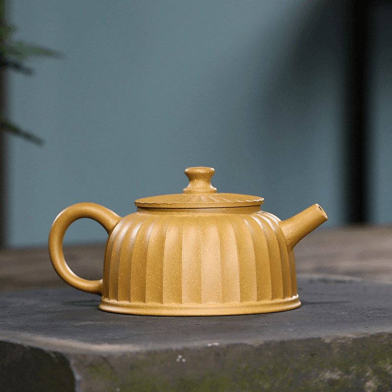 Yixing Zisha Teapot [Zhong Kui Pot] (Huangjin Duan Ni - 220ml) - YIQIN TEA HOUSE | yiqinteahouse.com | 200-300ml, teapot, teaware, zisha teapot