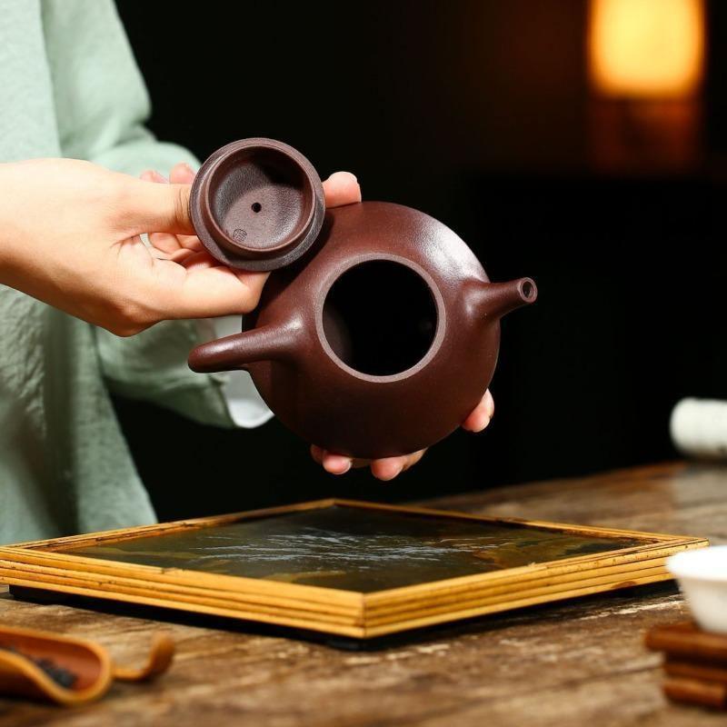 Yixing Zisha Teapot [Ziye Shi Piao] (Zi Ni - 240ml) - YIQIN TEA HOUSE | yiqinteahouse.com | 200-300ml, teapot, teaware, zisha teapot
